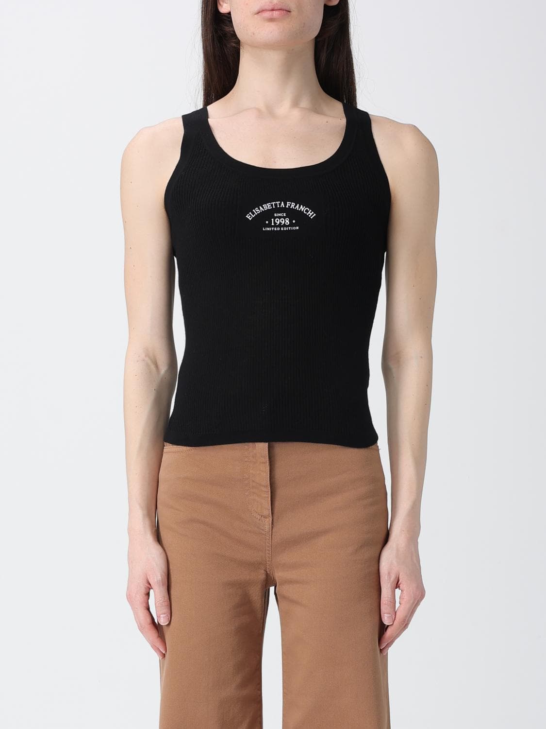 Elisabetta Franchi Wool Top with Logo · 44