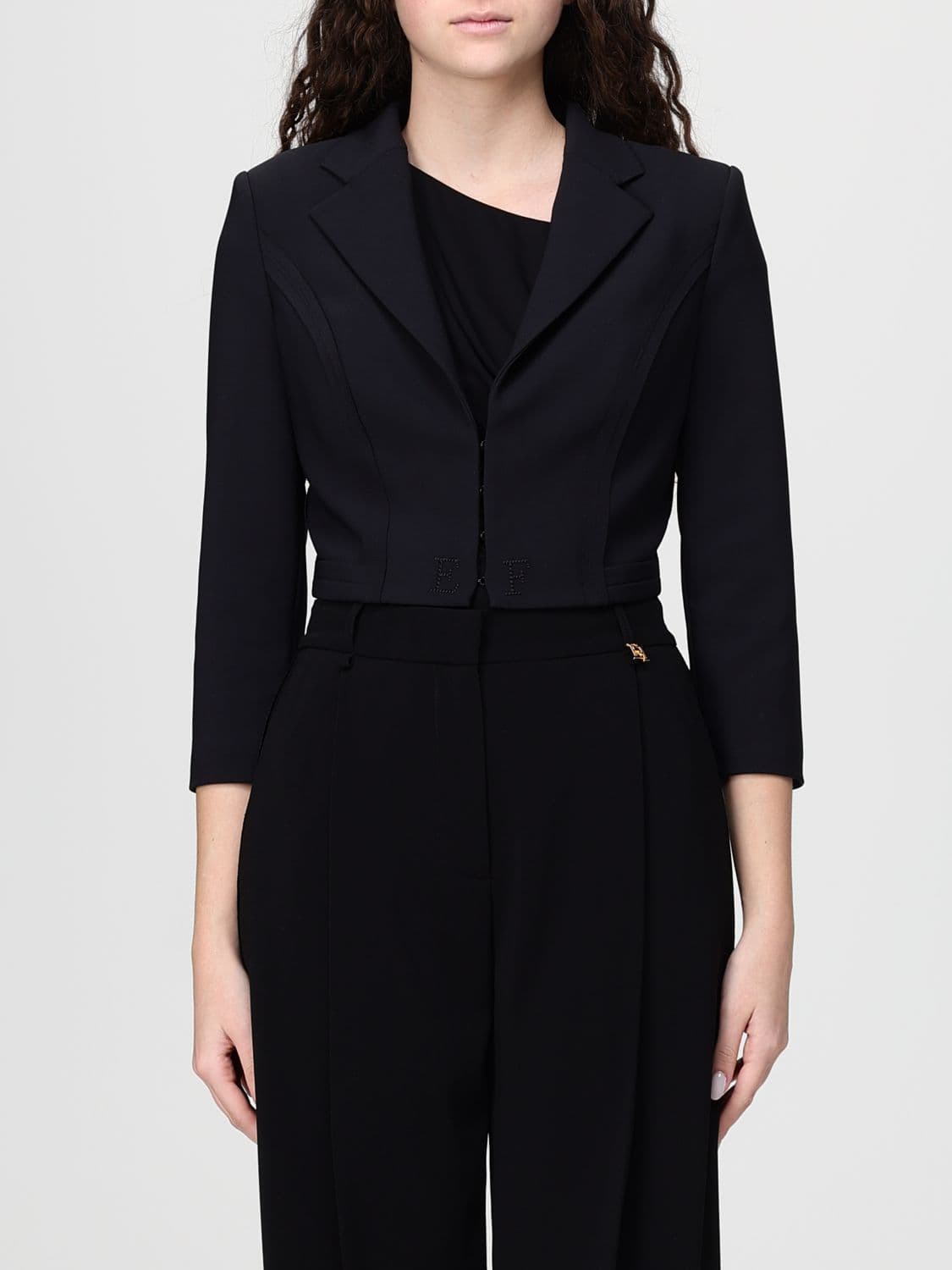 Elisabetta Franchi Crop Polyester Blazer