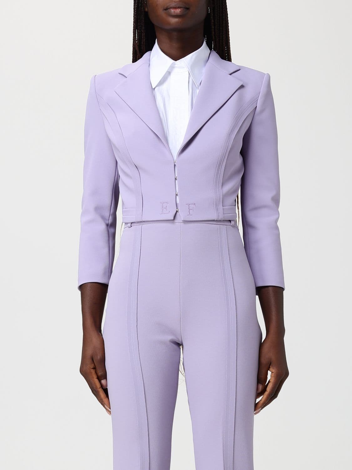 Elisabetta Franchi Crop Polyester Blazer