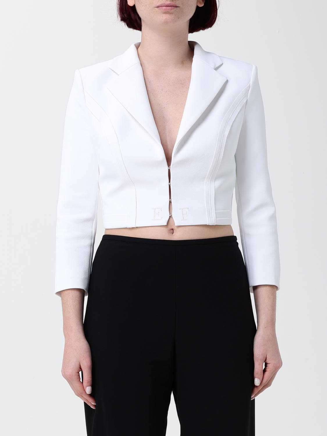 Elisabetta Franchi Crop Polyester Blazer
