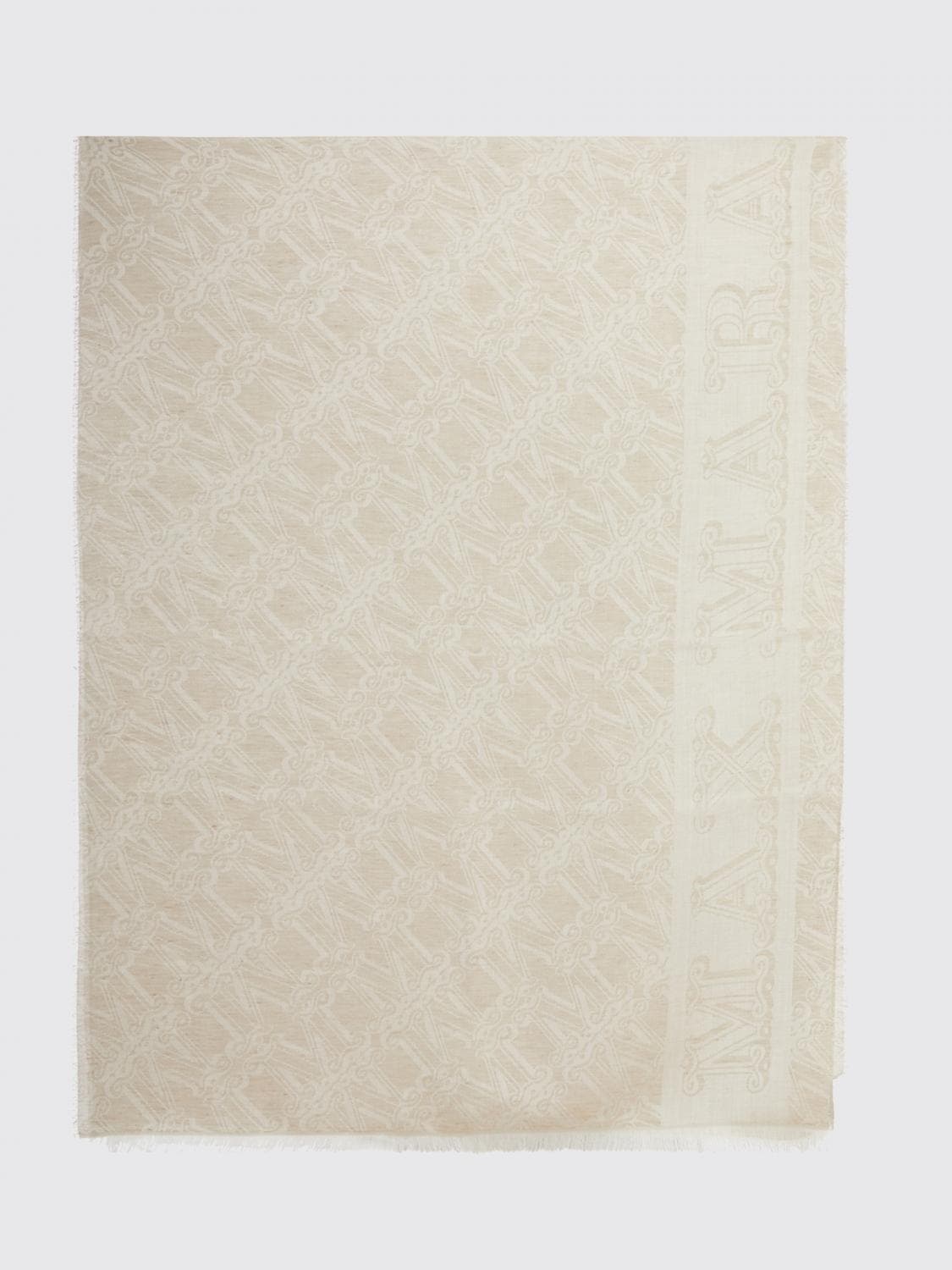 Max Mara Wool And Silk Scarf With Monogram · OS