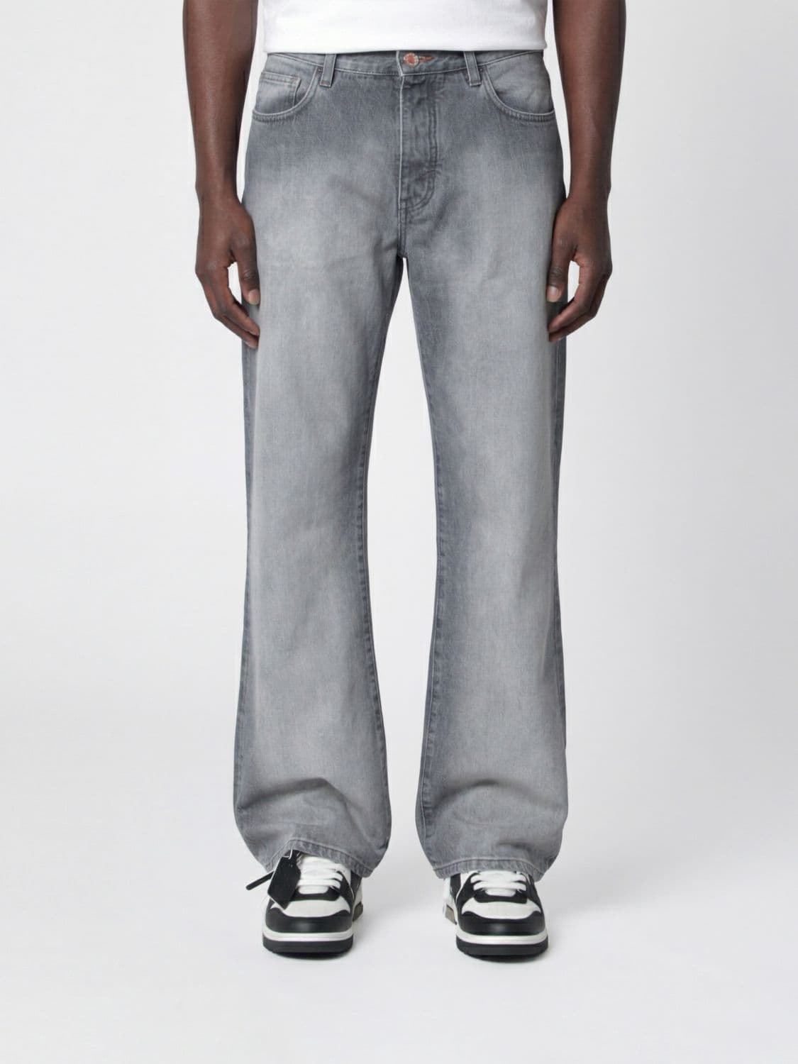 Off-White Flared Jeans in Washed Denim