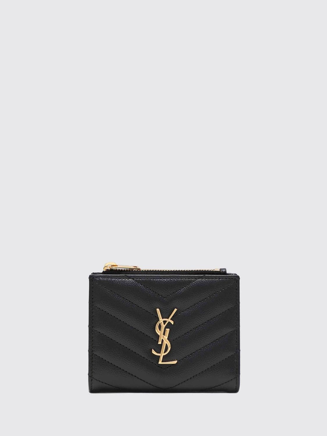 Saint Laurent Cassandre Wallet in Quilted Grain de Poudre Leather
