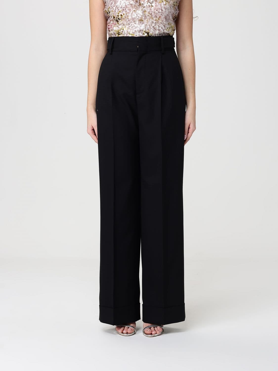 Alberta Ferretti Crepe Palazzo Trousers