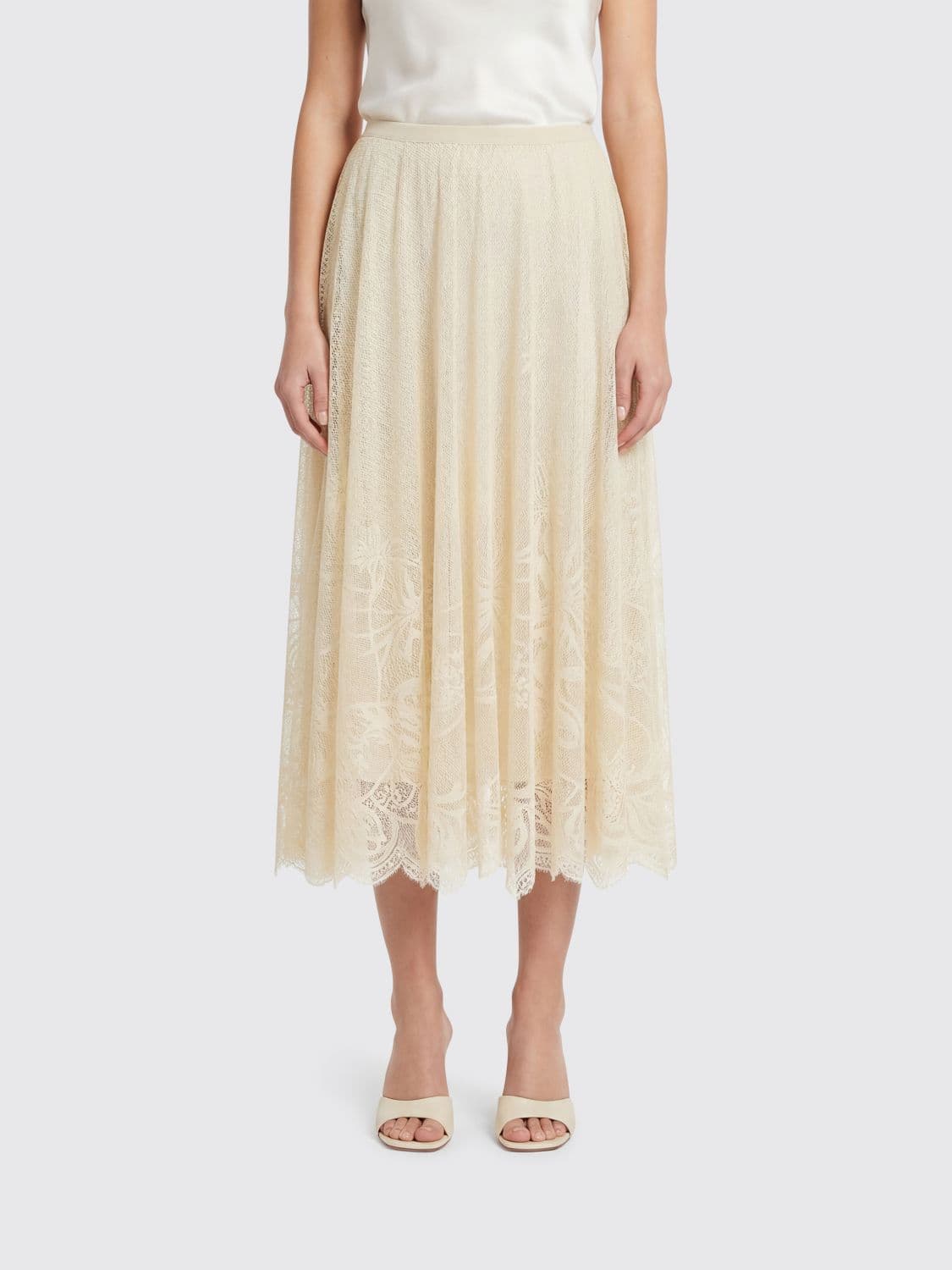 Fabiana Filippi Midi Skirt in Stretch Lace