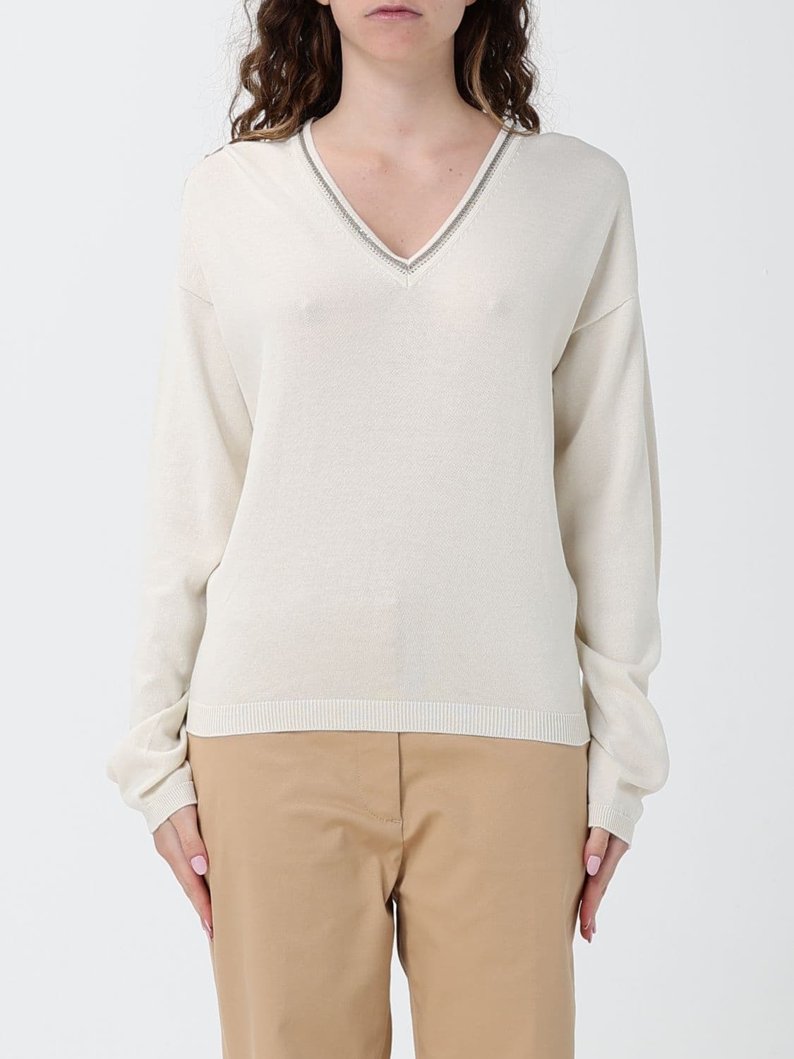 Fabiana Filippi V-Neck Cotton Knit Top