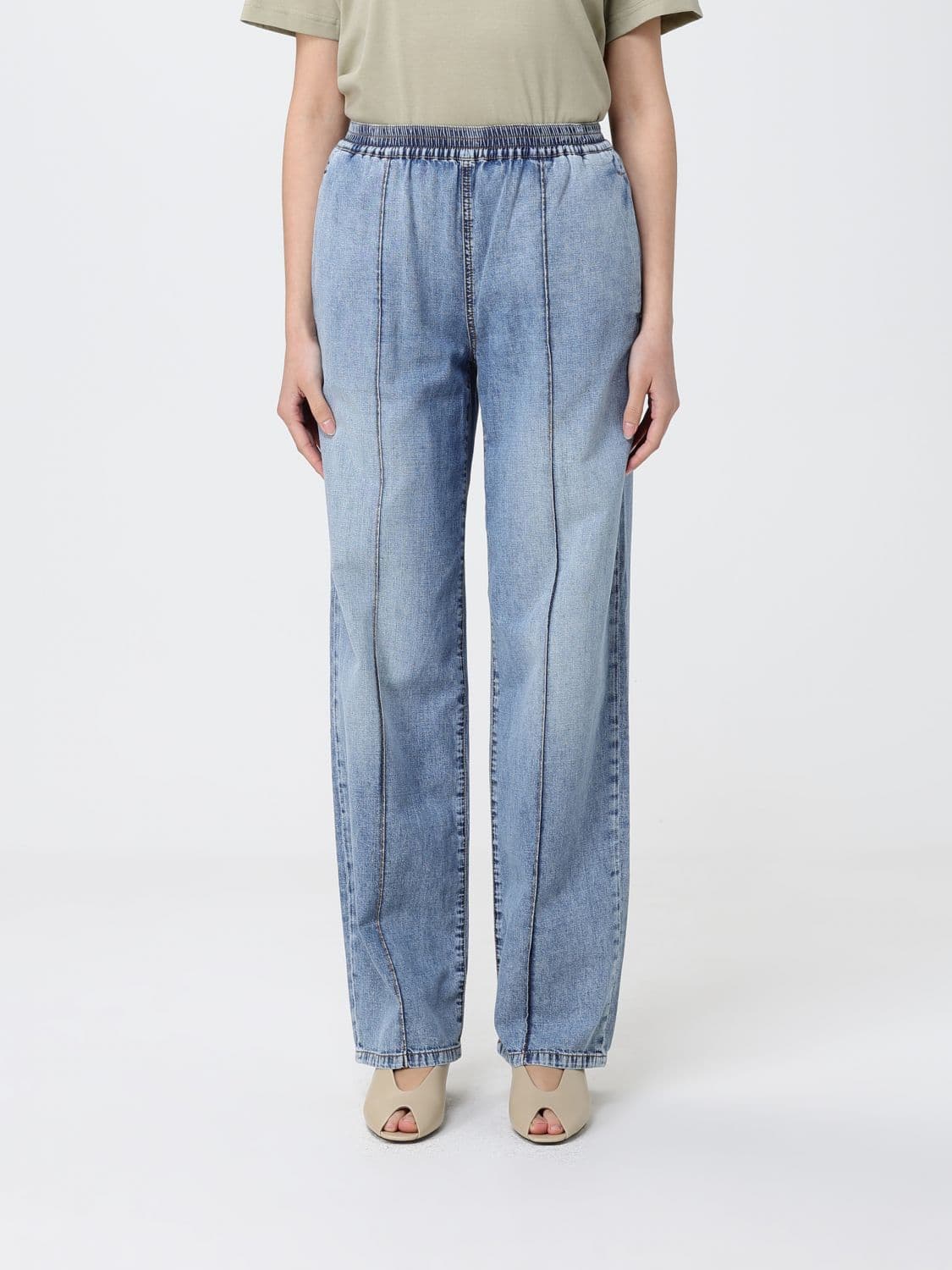 Fabiana Filippi Straight Jeans in Cotton Denim