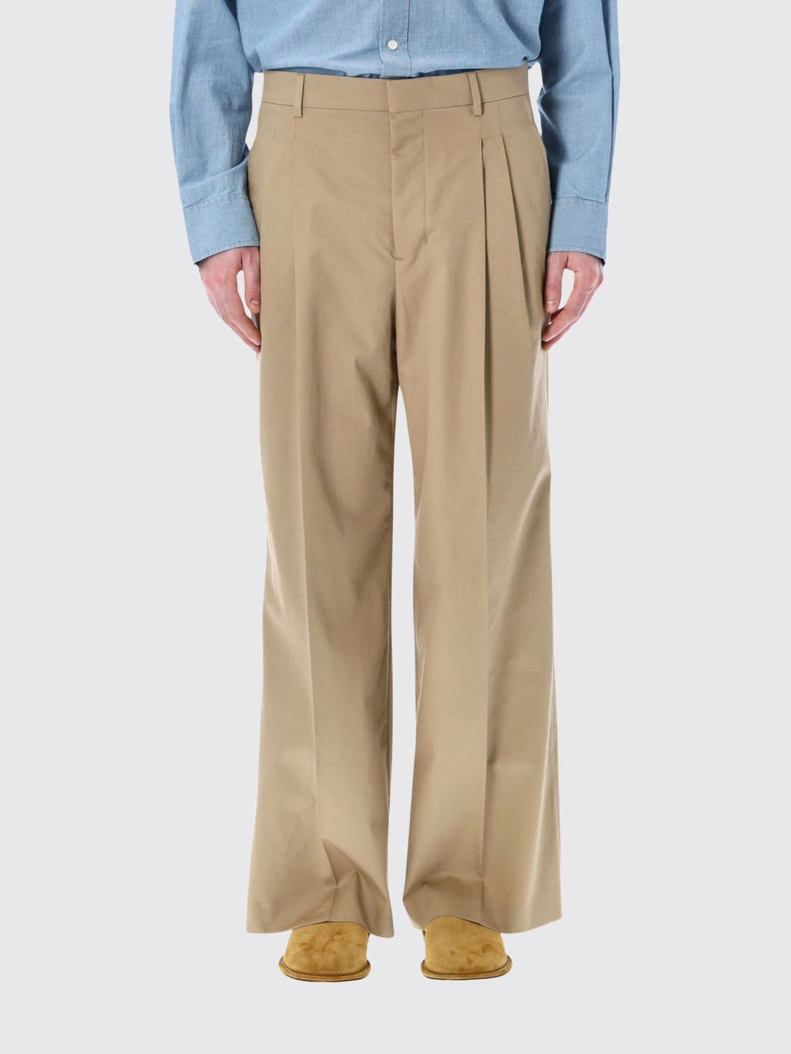 Ami Paris Wide-Leg Trousers in Cotton
