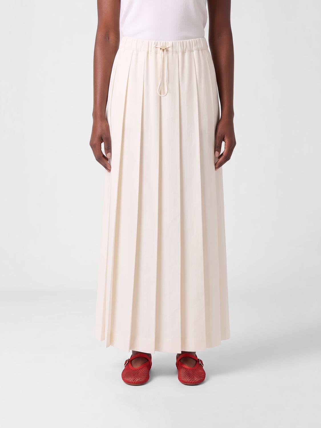 Fabiana Filippi Pleated Linen Blend Skirt