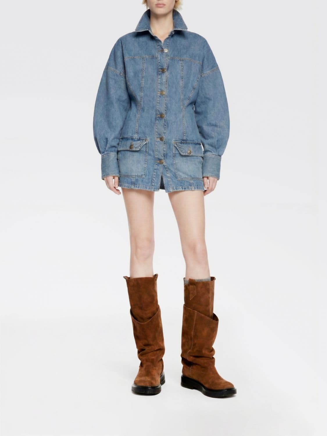 The Attico Denim Chemisier Dress