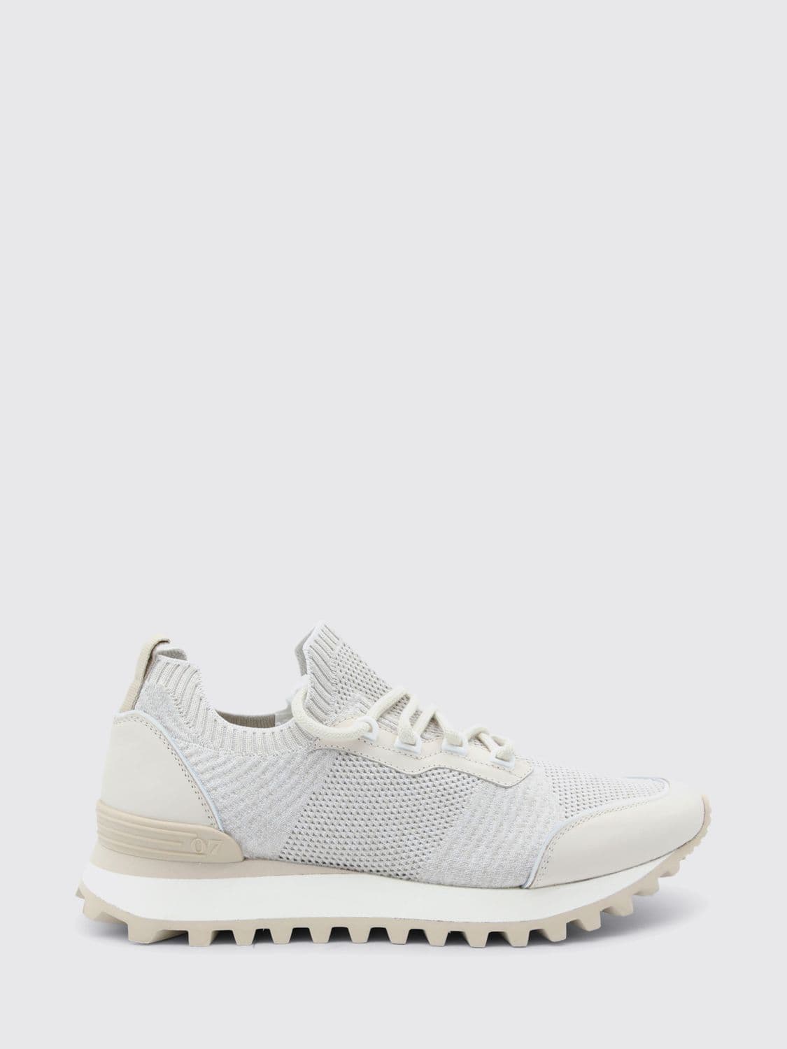 Eleventy Crochet Technical Fabric and Leather Sneakers · 40