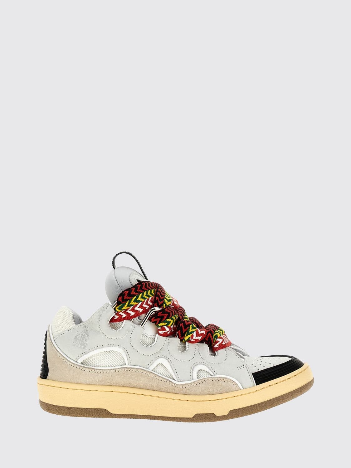 Lanvin Suede and Mesh Curb Sneakers