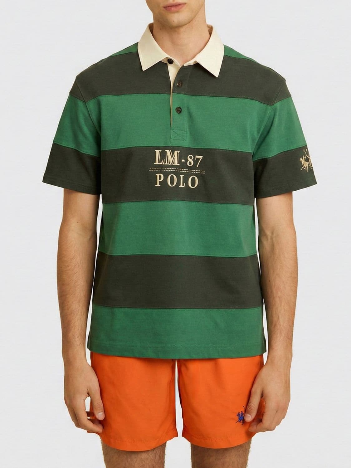 La Martina Striped Cotton Polo with Logo