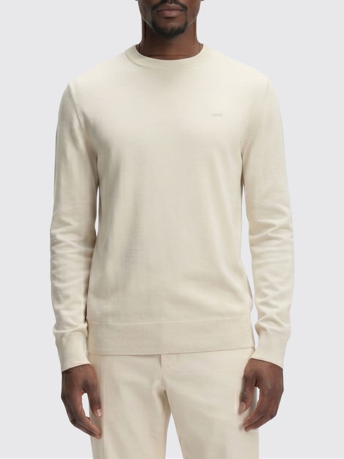 Boss Basic Cotton Crew Neck Knit Top