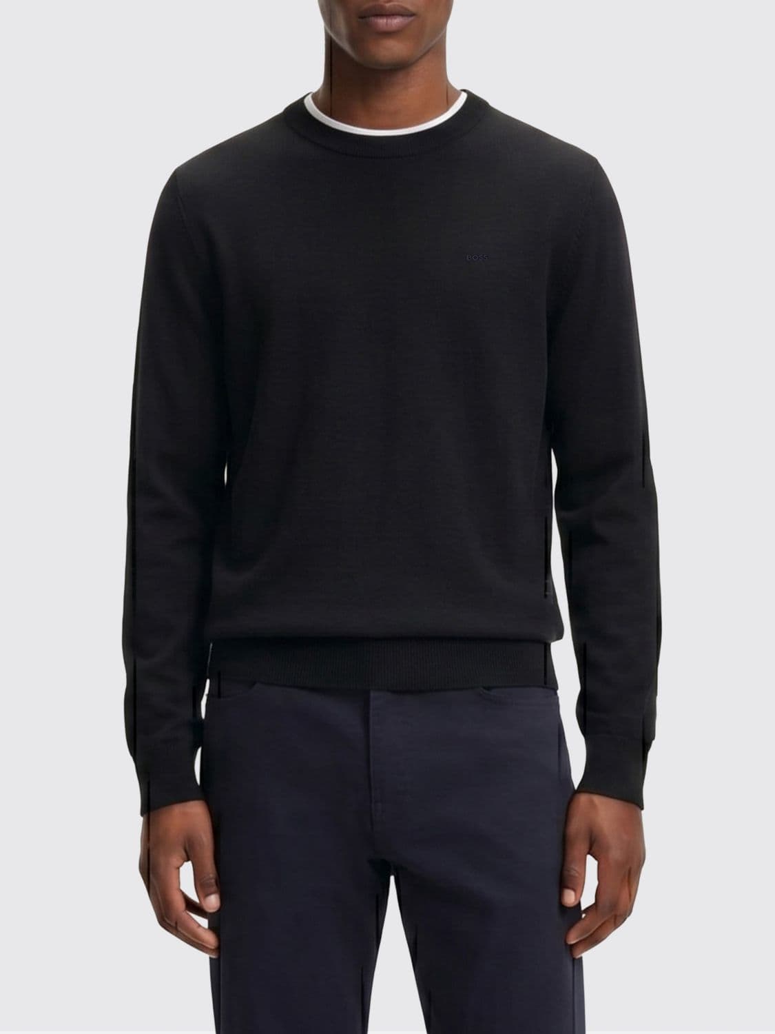 Boss Basic Cotton Crew Neck Knit Top