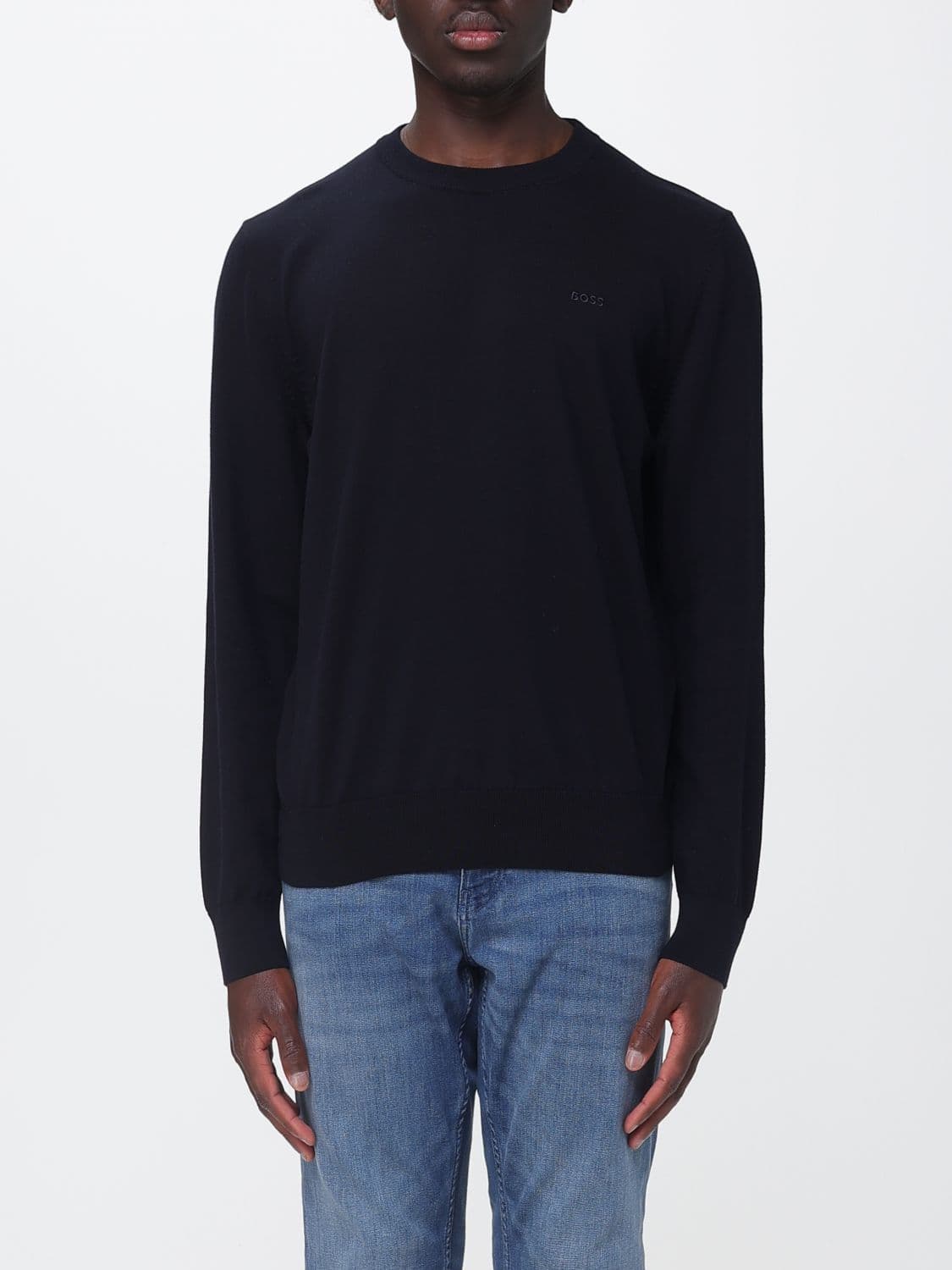 Boss Basic Cotton Crew Neck Knit Top