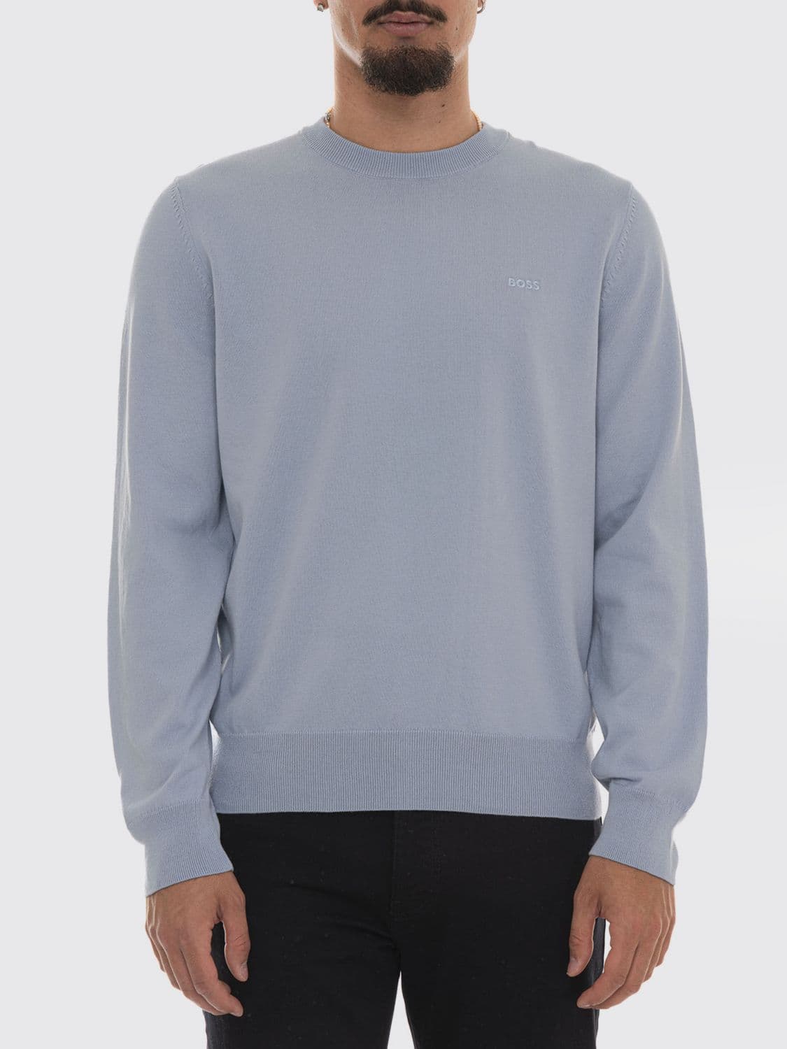 Boss Basic Cotton Crew Neck Knit Top
