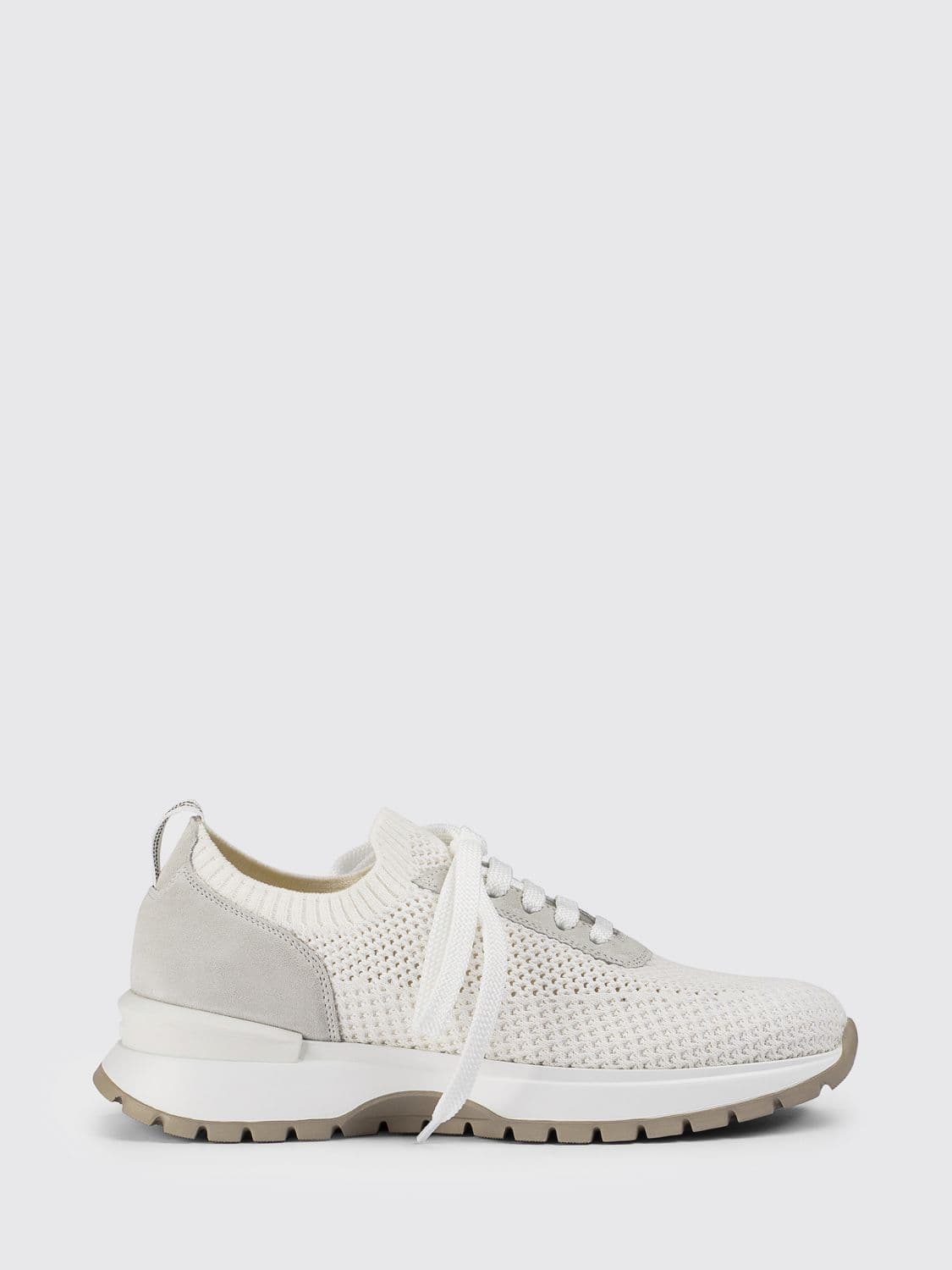 Doucal's Crochet Knit and Suede Sneakers