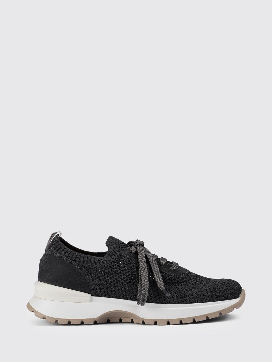 Doucal's Crochet Knit and Suede Sneakers
