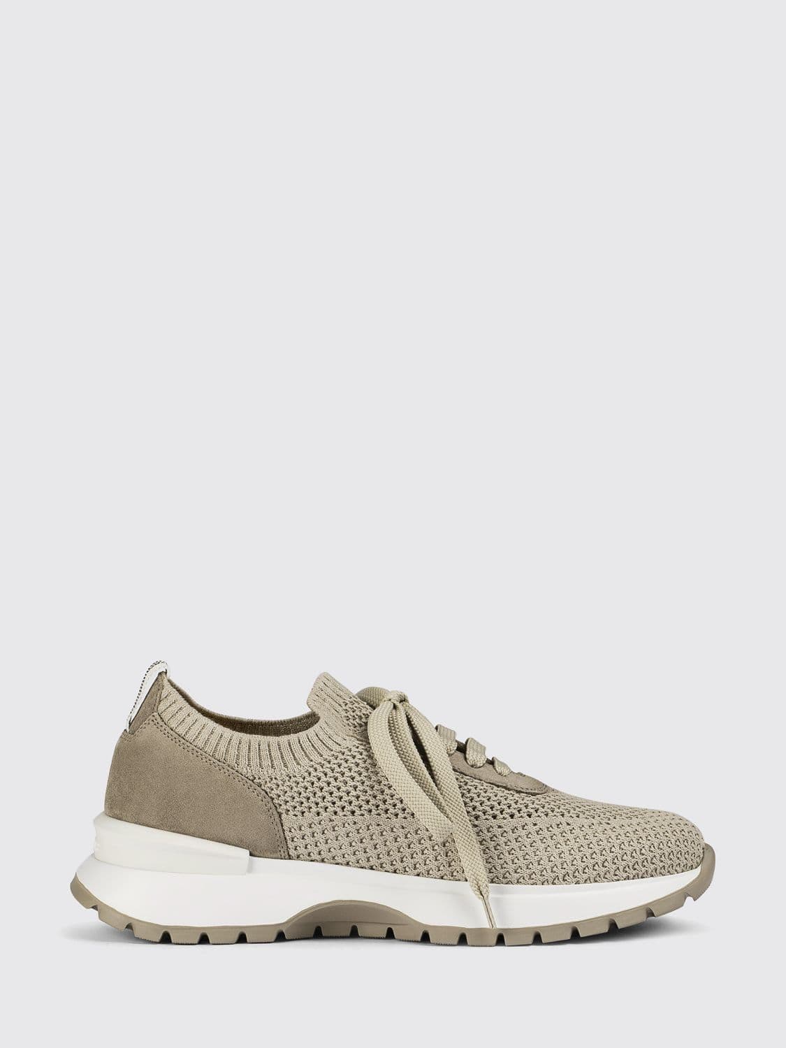 Doucal's Crochet Knit and Suede Sneakers