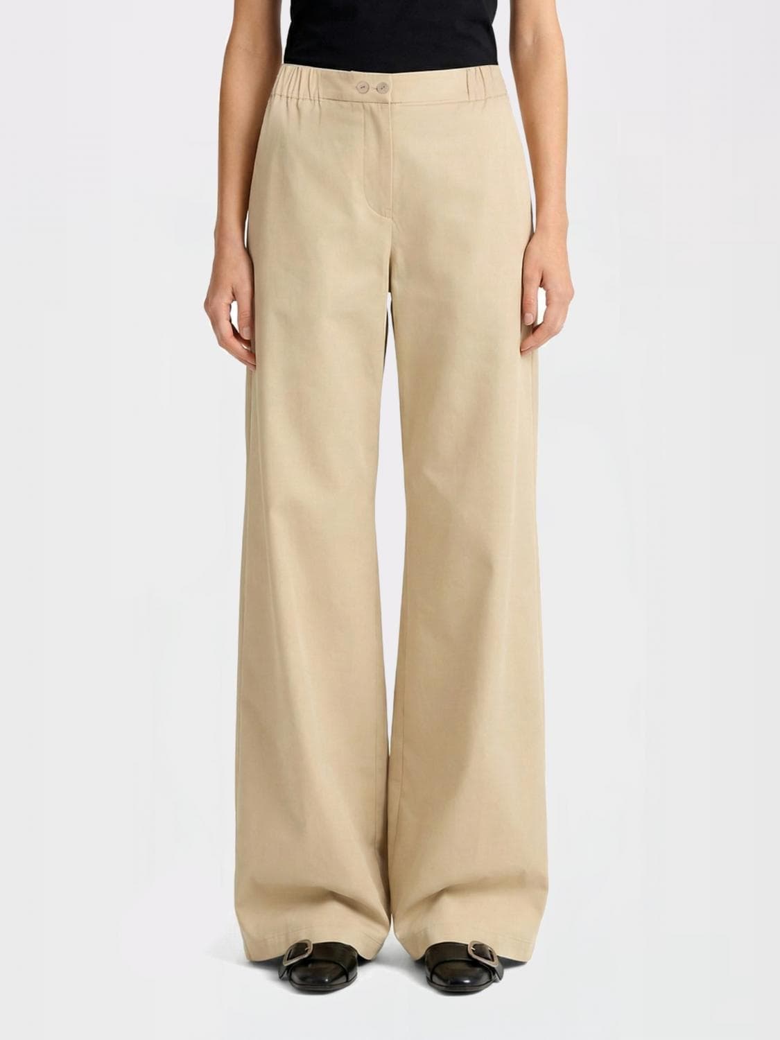 Patou Organic Cotton Wide-Leg Pants