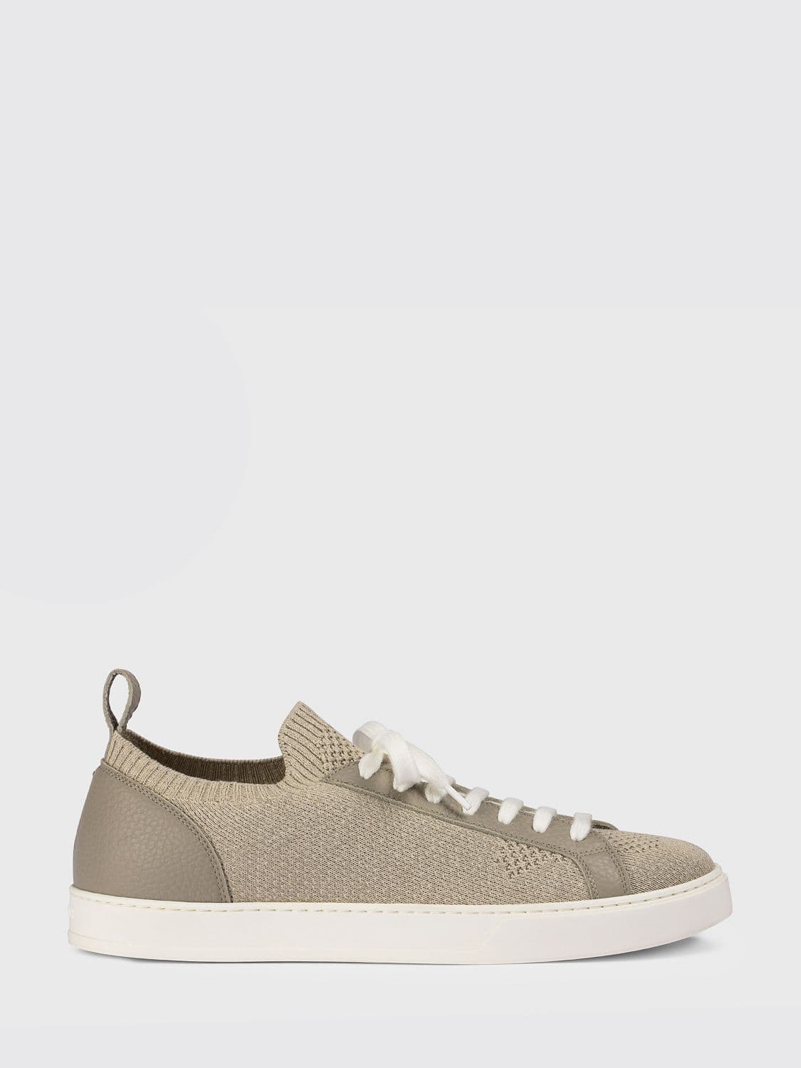 Doucal's Technical Crochet Fabric and Leather Sneakers