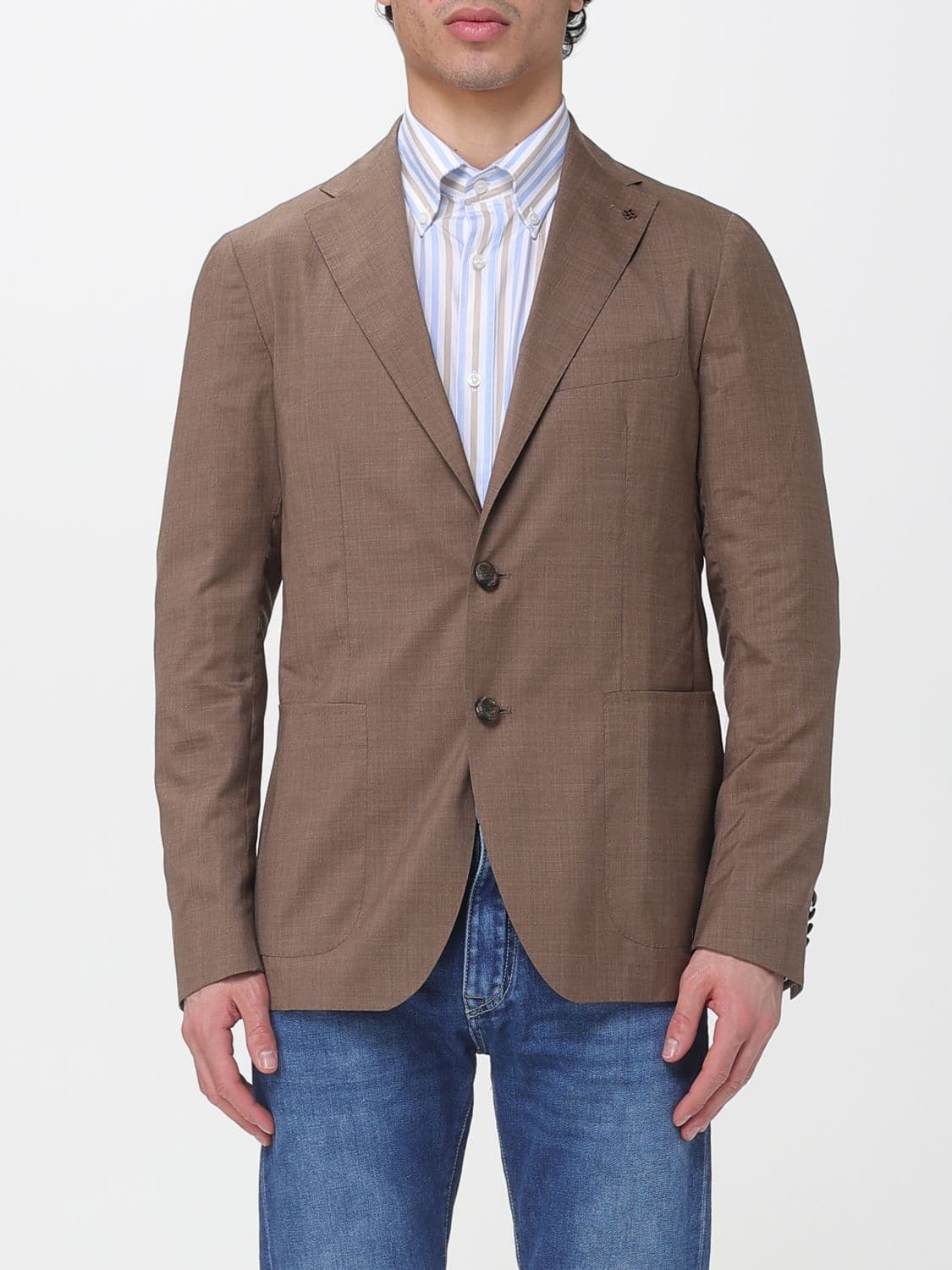 Tagliatore Single-Breasted Linen Blend Blazer · 54