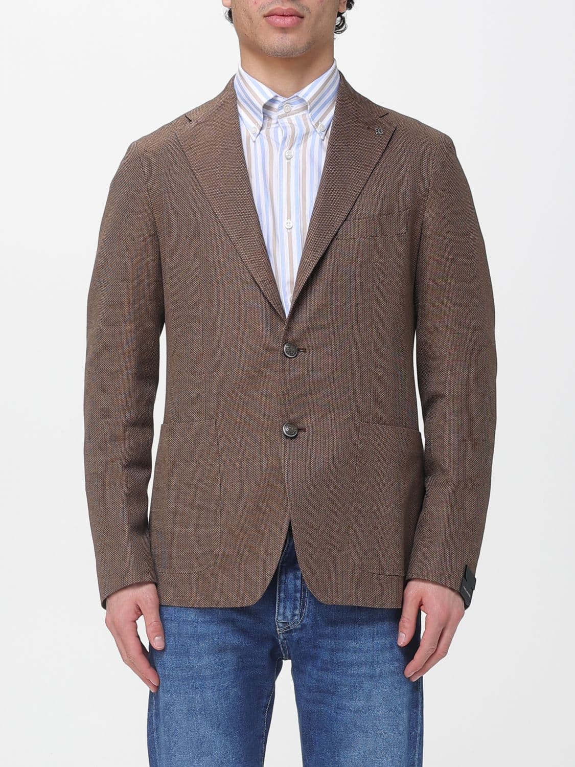 Tagliatore Single-Breasted Cotton Blend Blazer