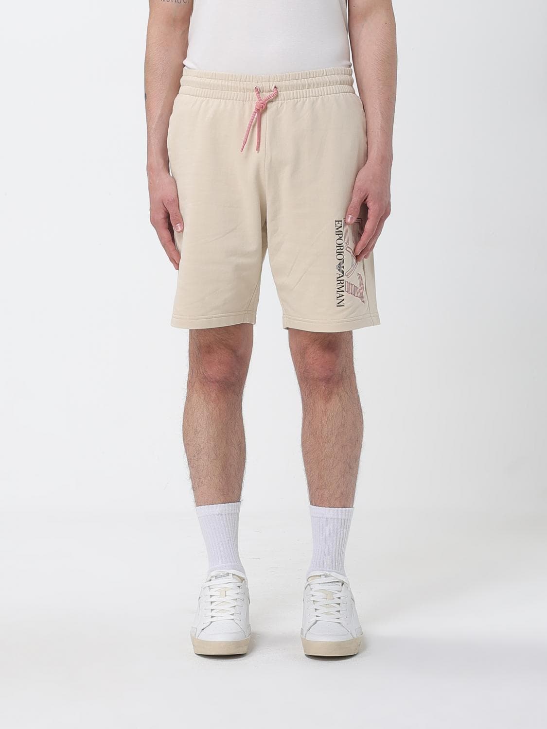 Ea7 Cotton Jogging Shorts with Logo · S