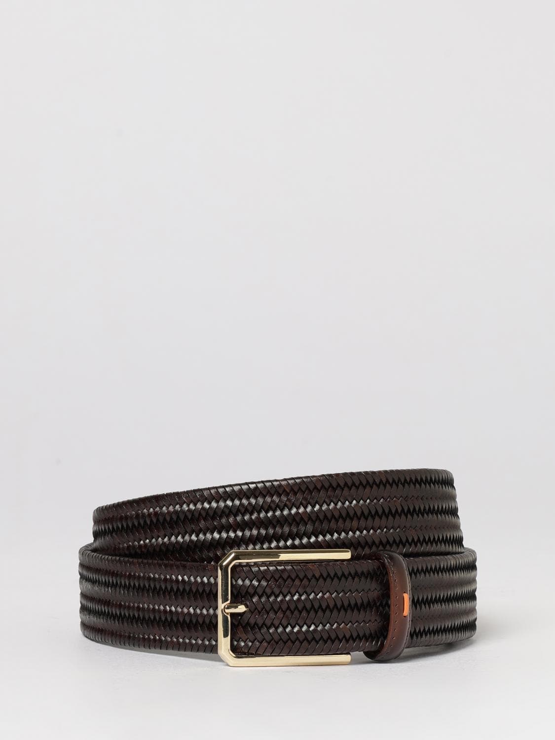 Santoni Stretch Woven Leather Belt · 105