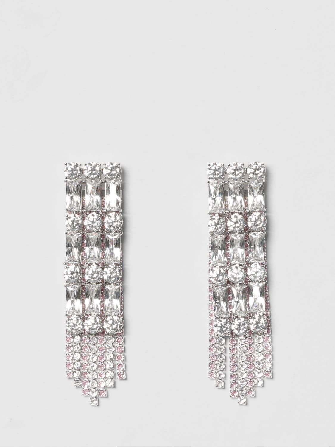 Self-Portrait Brass Earrings with Set Rhinestones