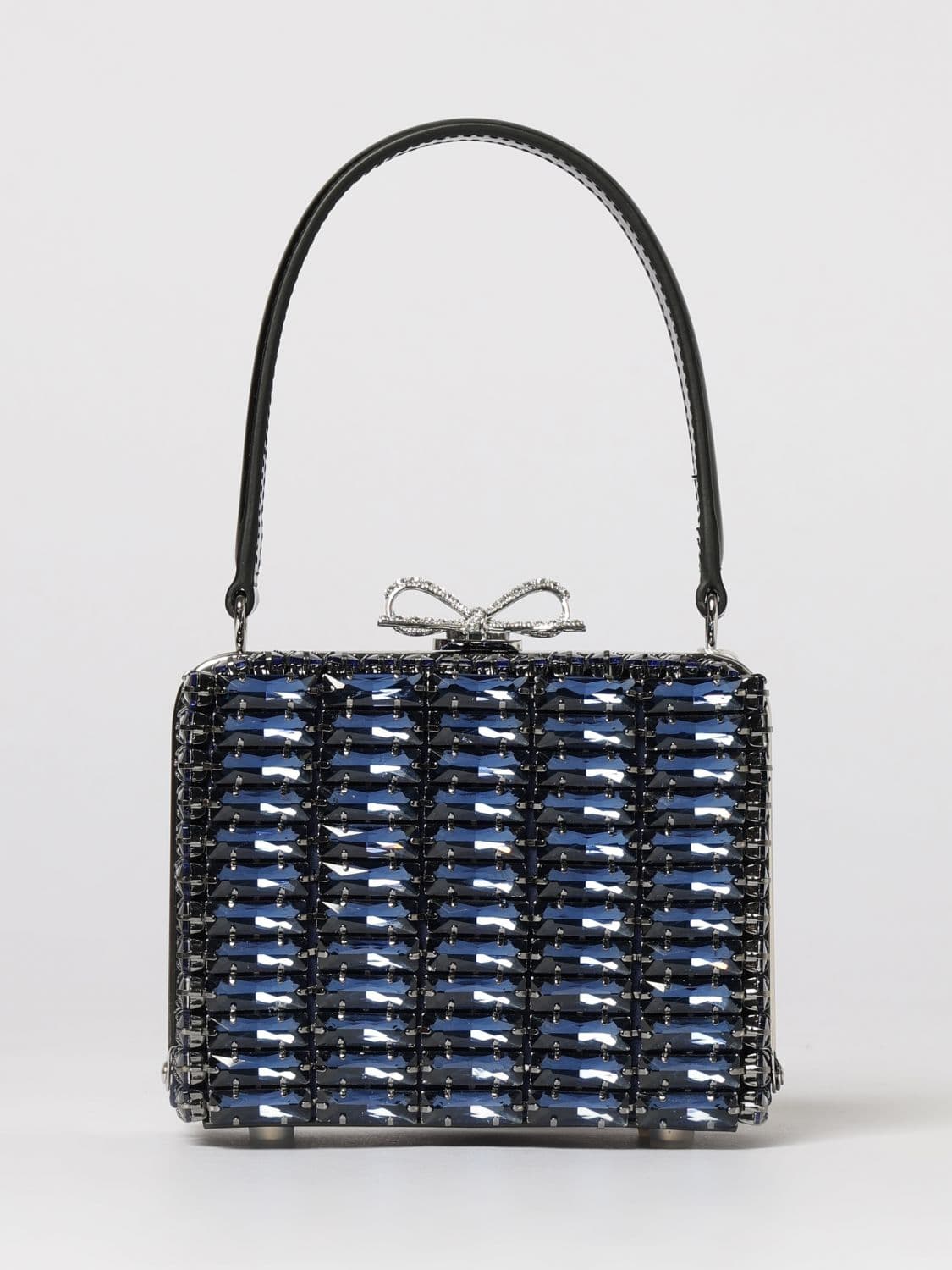 Self-Portrait Mini Bag in Brushed Leather with Set Rhinestones