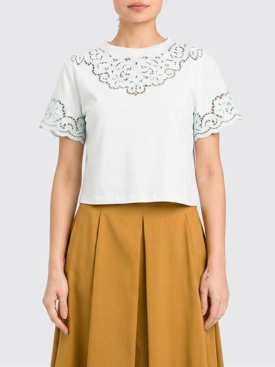 Twinset Cotton T-shirts with Embroidery