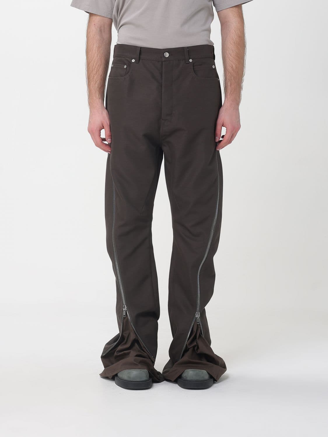 Rick Owens Banana Cotton Blend Trousers with Zip