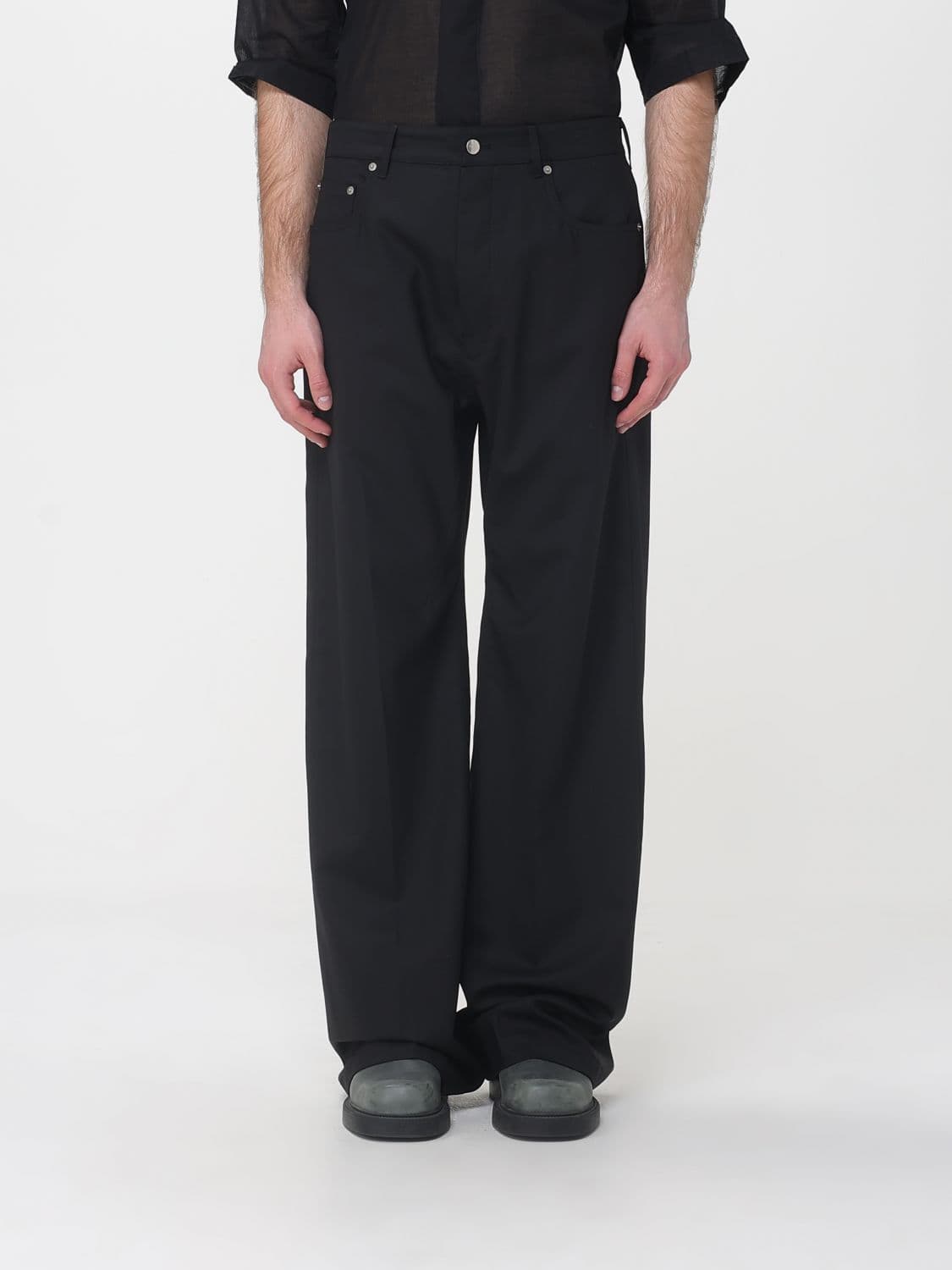 Rick Owens Wool Wide Leg Trousers