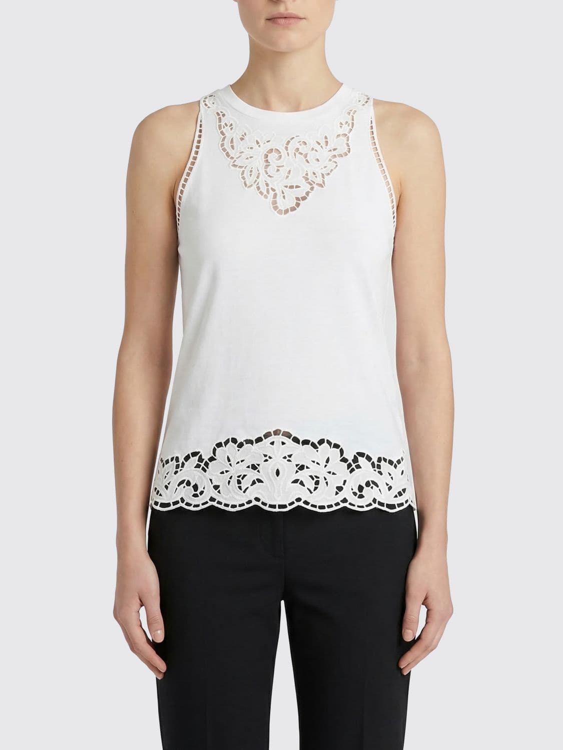 Twinset Cotton Top with Embroidery