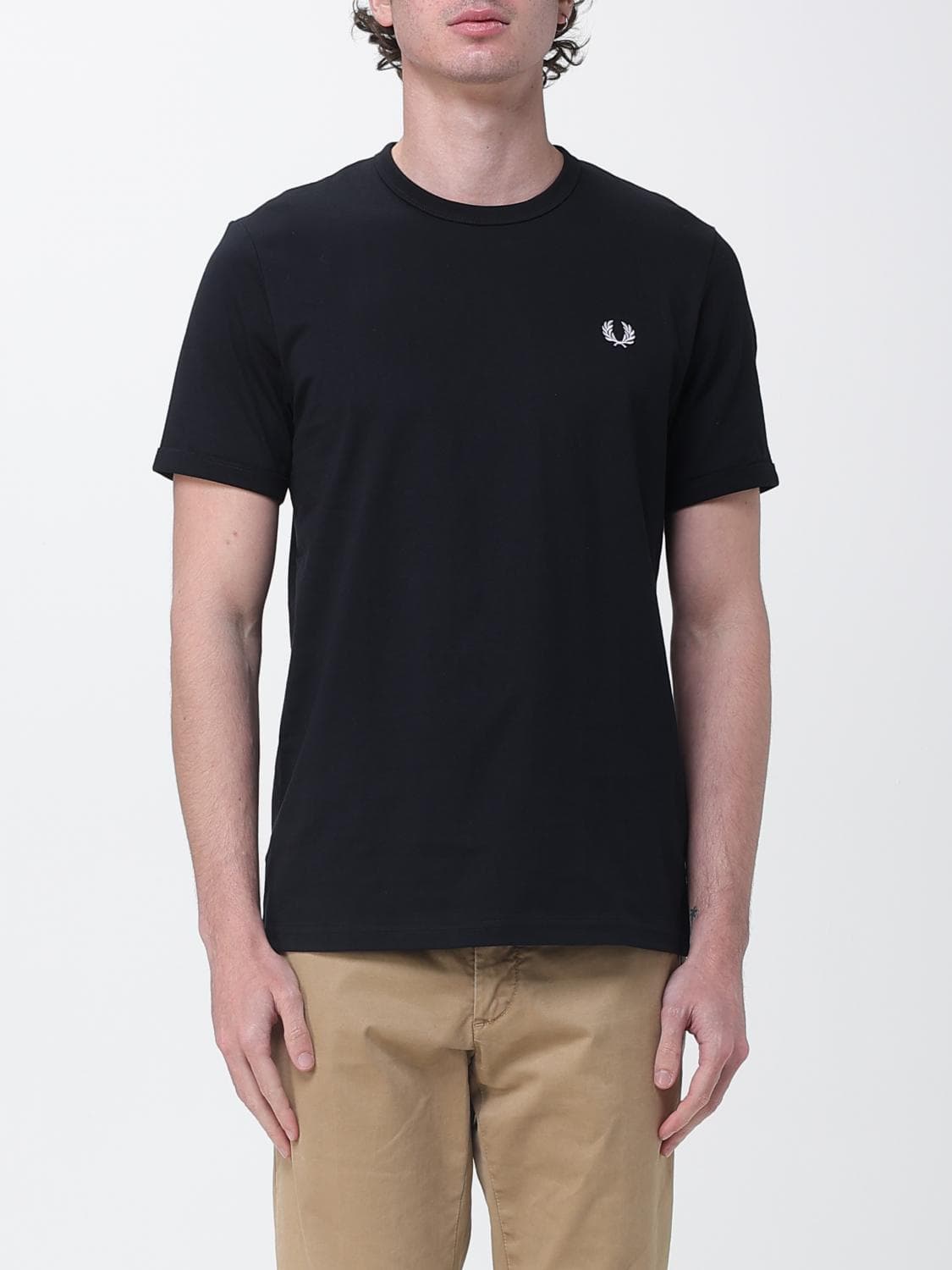 Fred Perry Cotton T-Shirt with Mini Logo