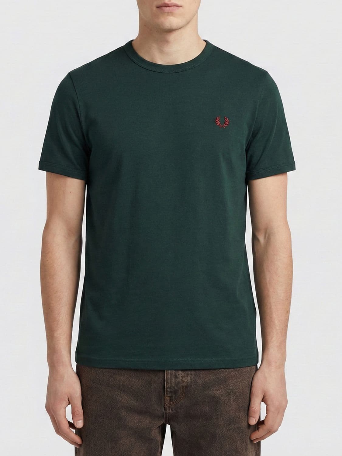 Fred Perry Cotton T-Shirt with Mini Logo