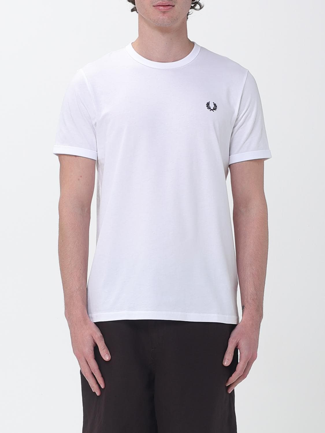 Fred Perry Cotton T-Shirt with Mini Logo