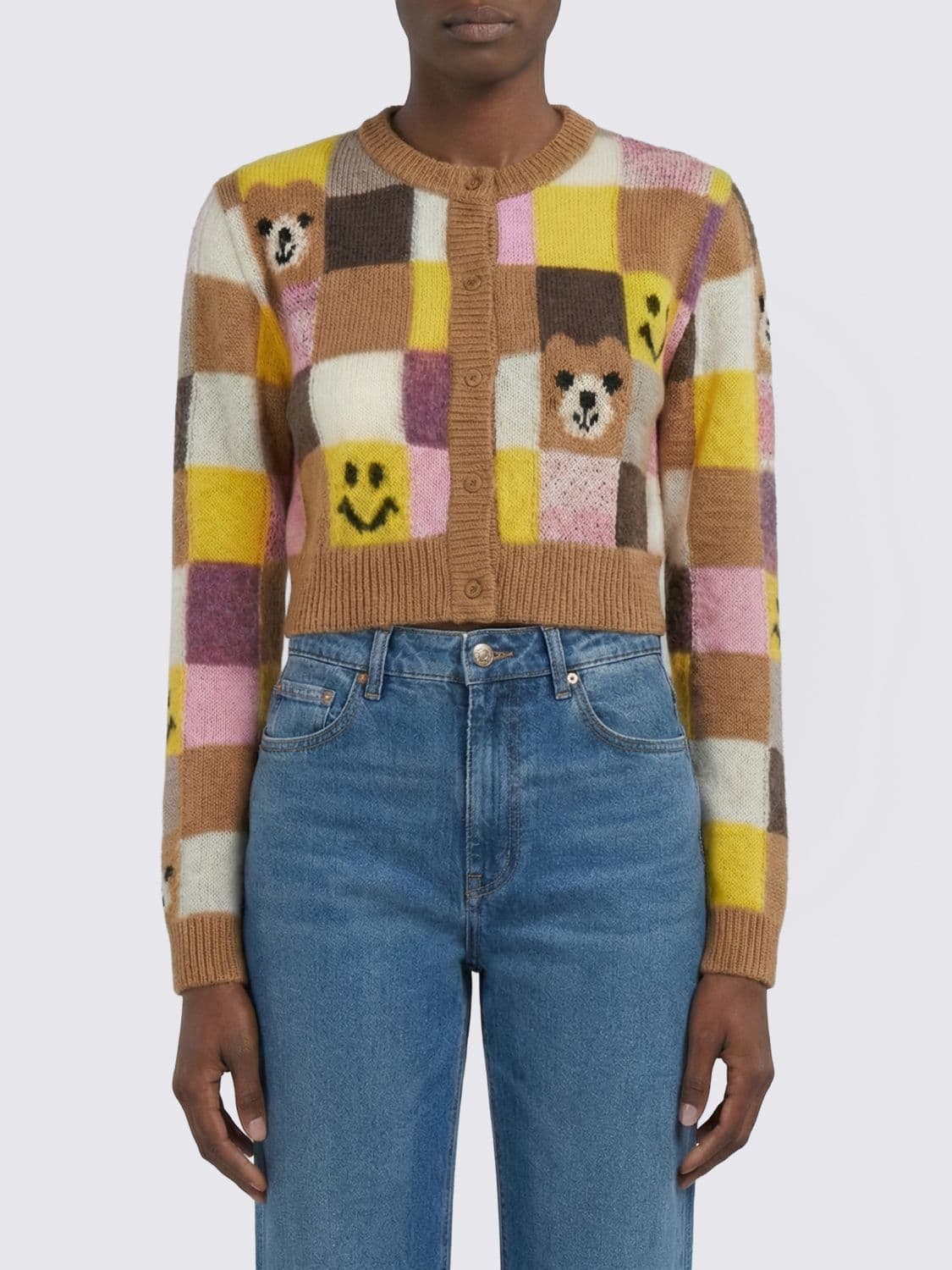 Moschino Couture Teddy Cotton Crop Cardigan