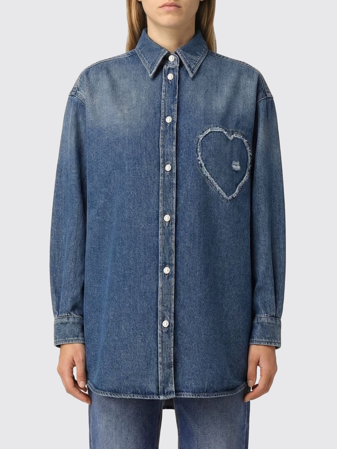 Moschino Couture Denim Shirt with Heart
