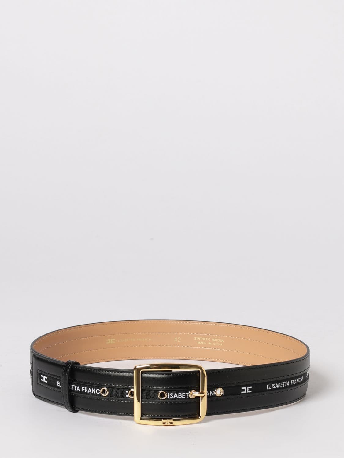 Elisabetta Franchi Synthetic Leather Belt with Logo