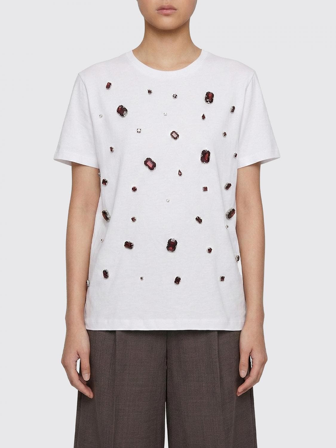 Liu Jo Cotton T-Shirts with Crystals