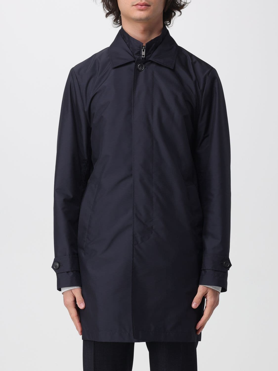 Fay Morning Technical Poplin Coat in Polyester