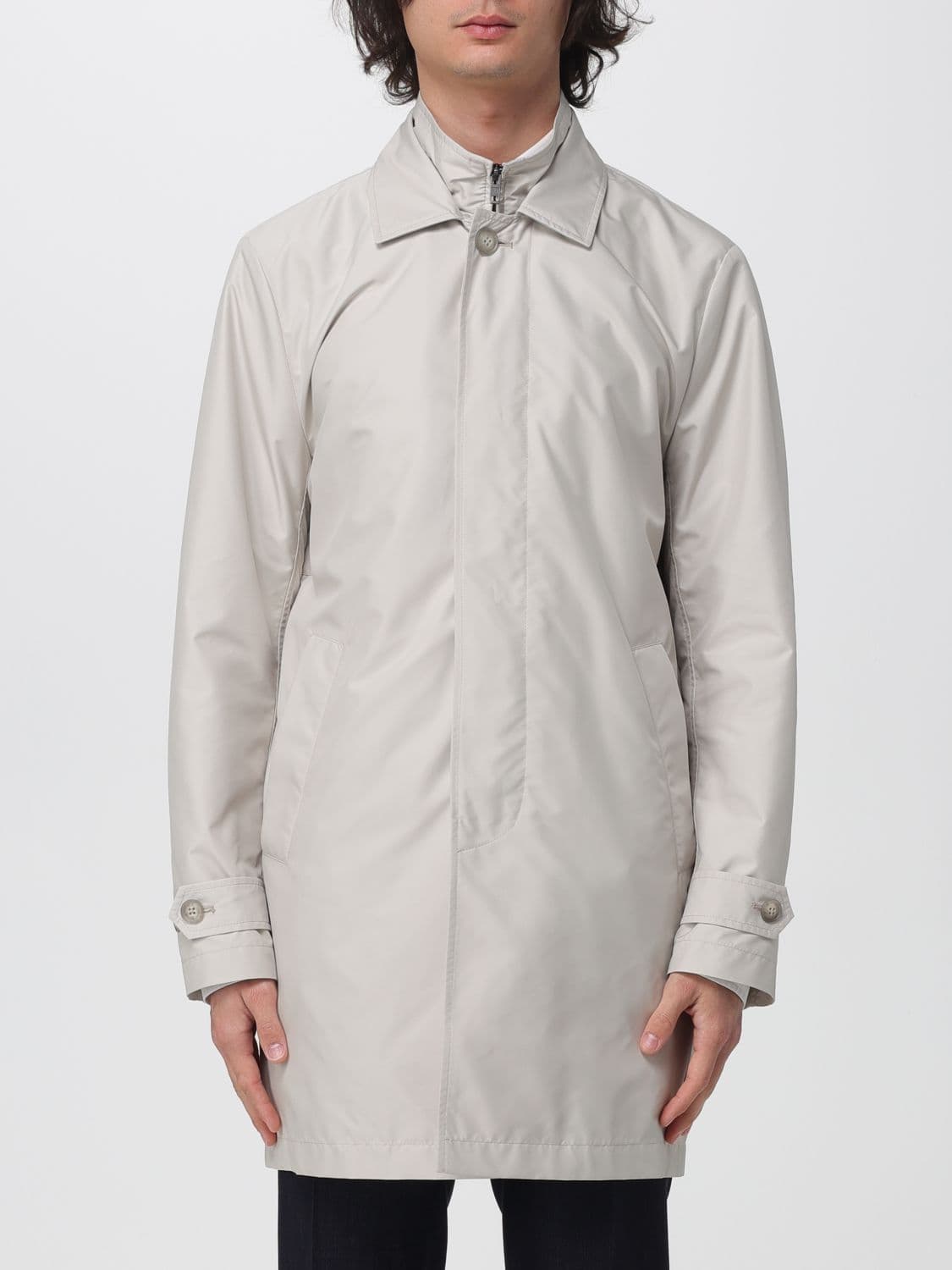 Fay Morning Technical Poplin Coat in Polyester