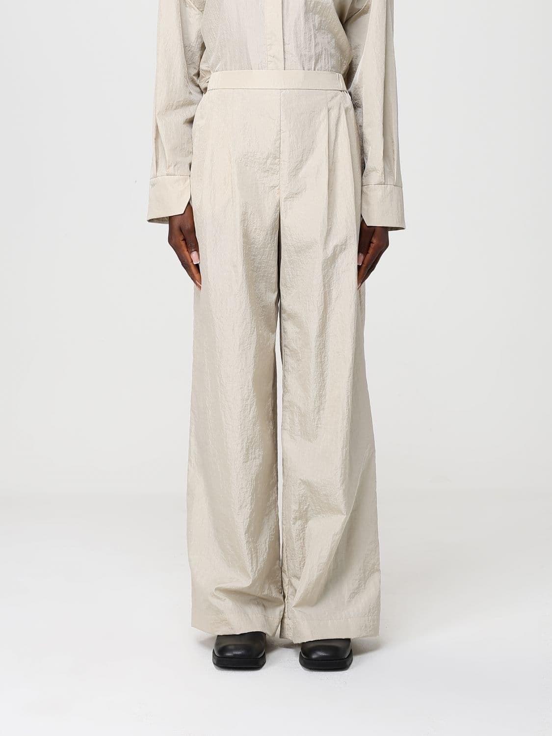 Mm Max Mara Crinkled Taffeta Trousers · 48