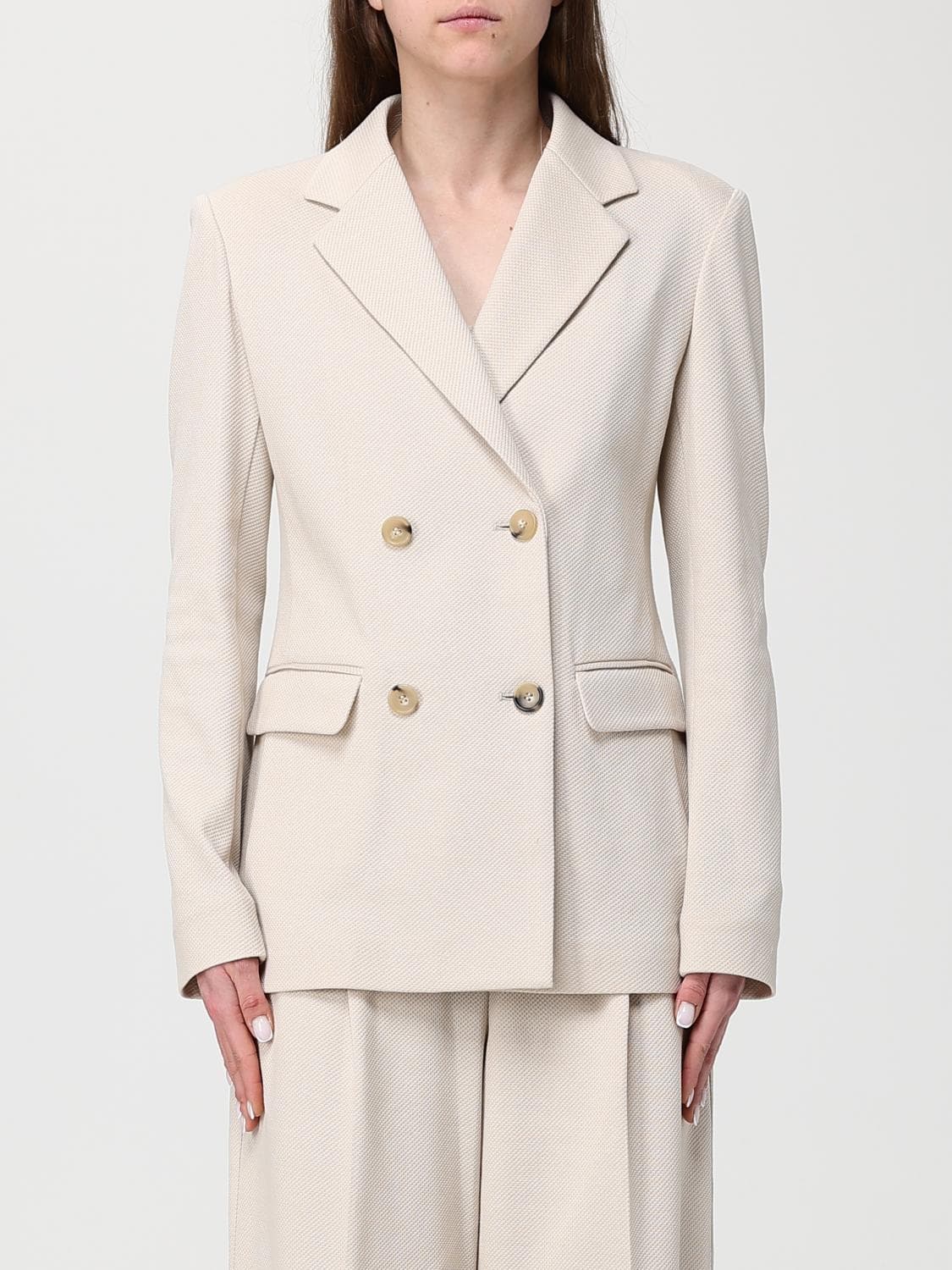 Mm Max Mara Cotton Double-breasted Blazer