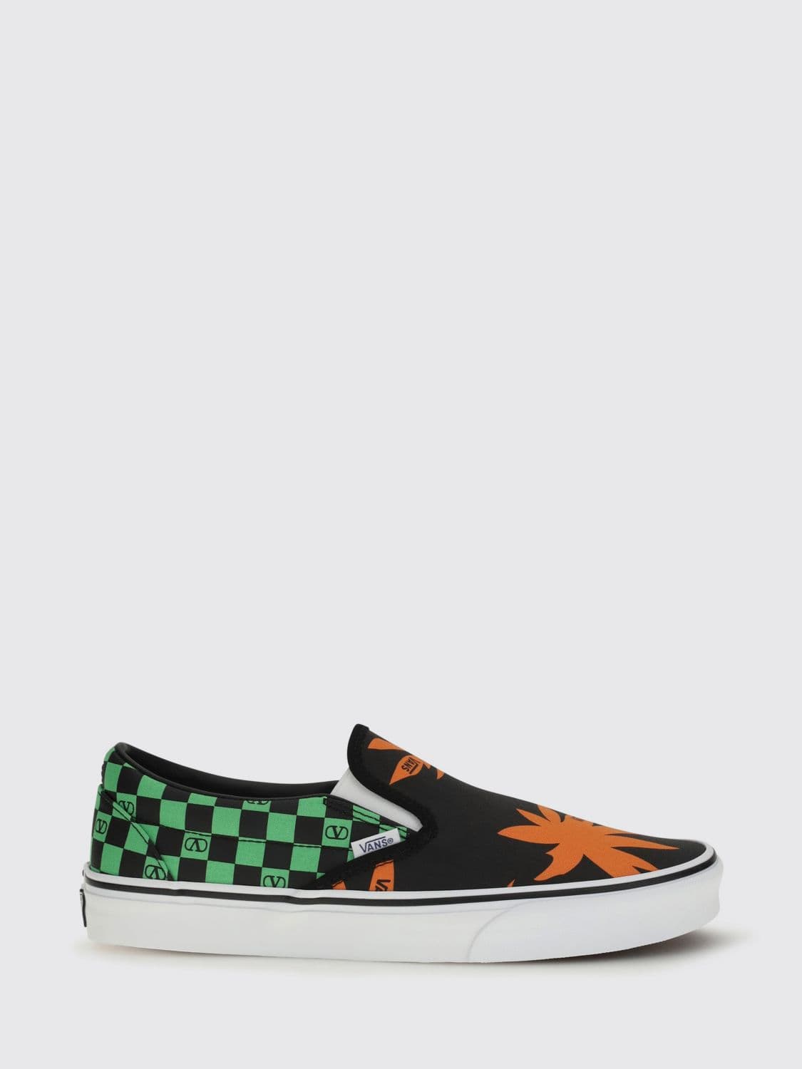Vans Checkered Canvas Sneakers with Tropical Print Valentino Garavani x