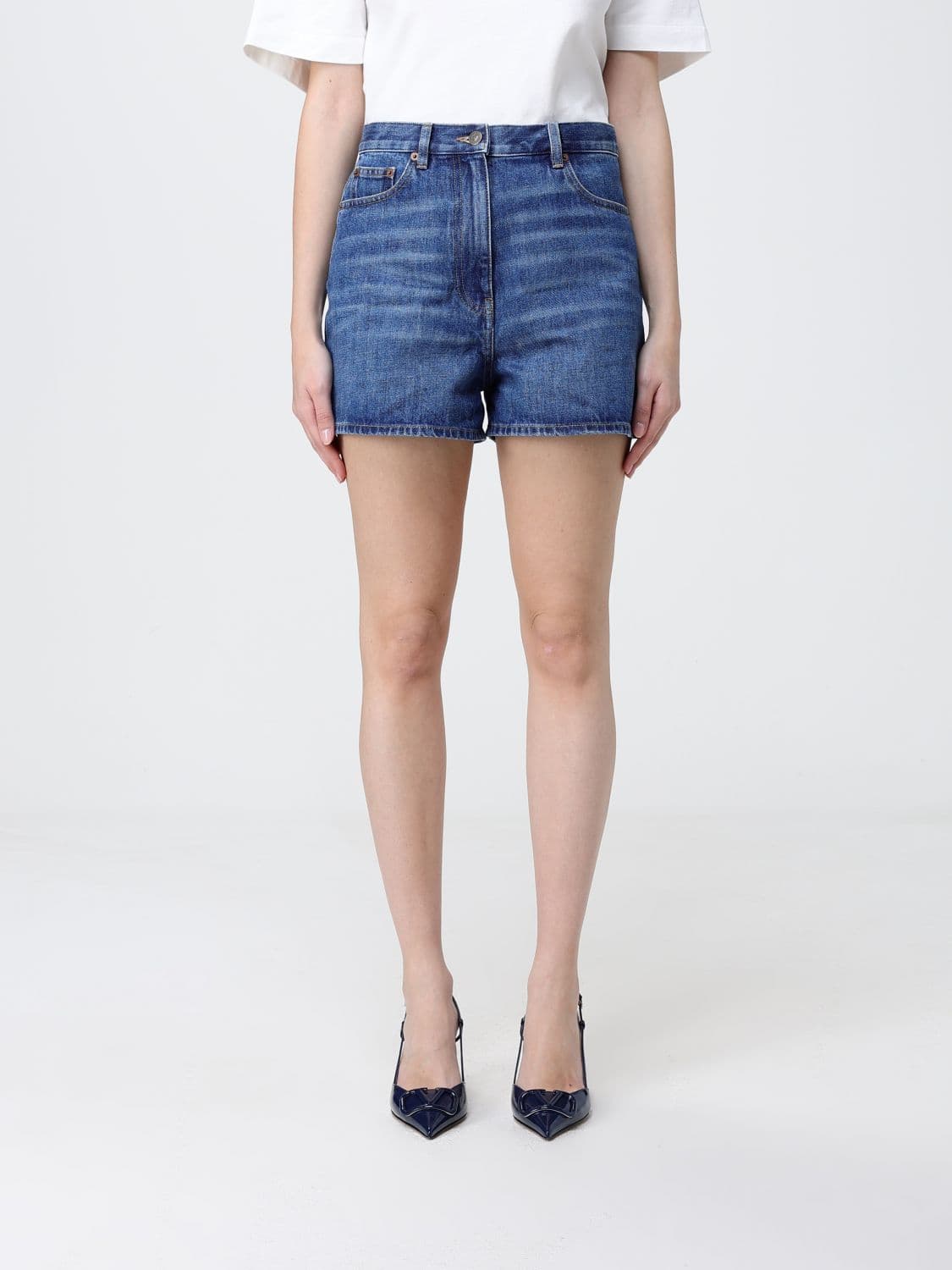 Valentino Cotton Denim Shorts · 25