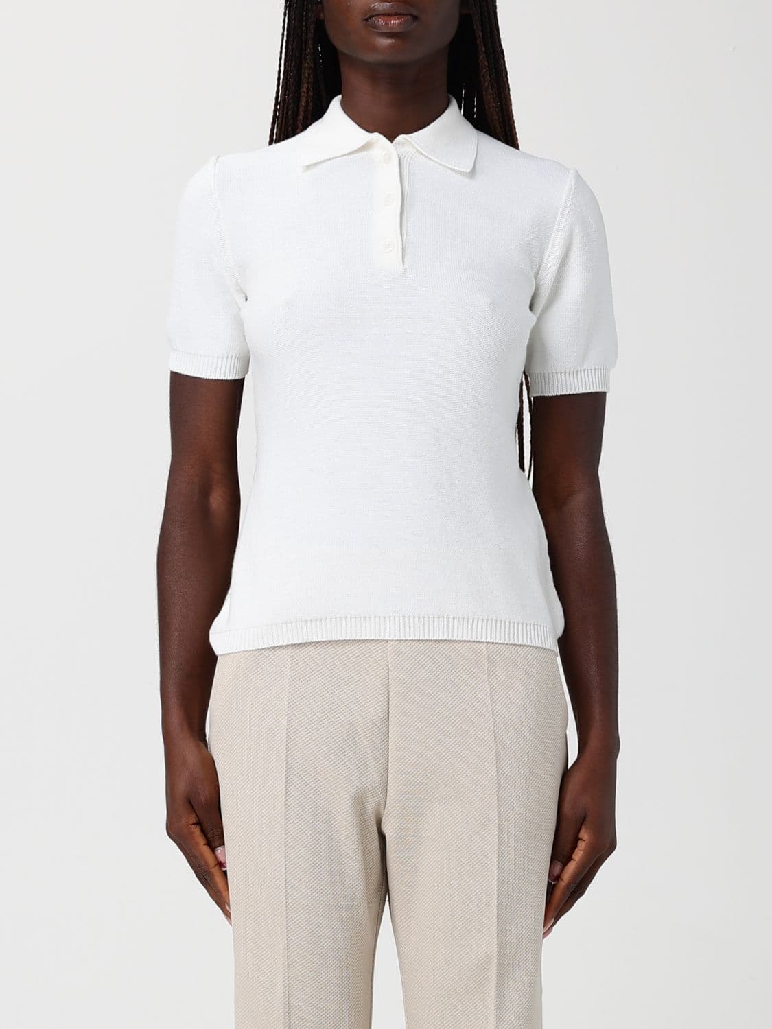 Mm Max Mara Cotton Knit Polo Shirt